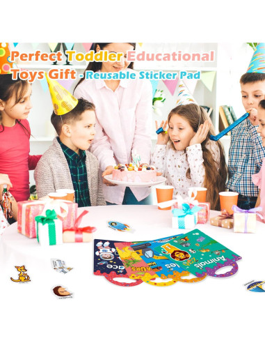 Libro de Stickers Reutilizables ROATEE - 8 Juegos para Niños