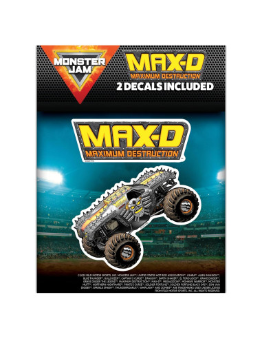 Juego de 2 Calcomanías Max-D Monster Jam - Vinilo Duradero