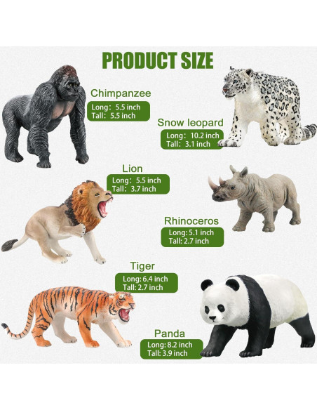 Figuras de Animales de Safari Fistone - Jumbo 6 Piezas Figuras de Animales de Safari Fistone - Jumbo 6 Piezas