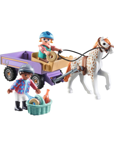 PLAYMOBIL Carroza con Pony 71496 y Picnic para Niños