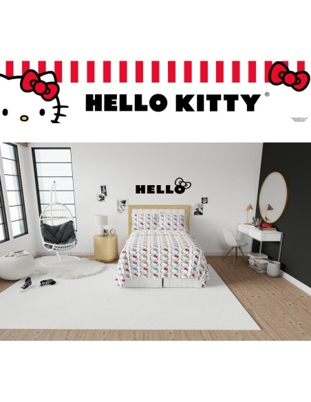 Juego de Sábanas Hello Kitty Franco 4 Piezas Microfibra Queen Juego de Sábanas Hello Kitty Franco 4 Piezas Microfibra Queen