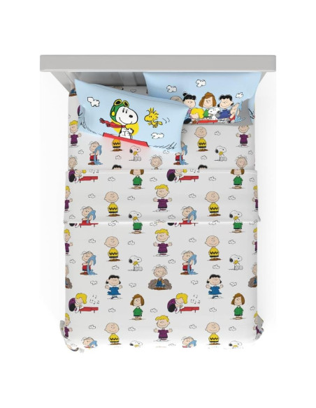 Juego de Sábanas Queen Peanuts Snoopy Microfibra 4 Piezas Juego de Sábanas Queen Peanuts Snoopy Microfibra 4 Piezas