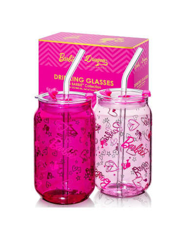 Tazas de Vidrio Dragon Glassware x Barbie - Set de 2 - 473 ml