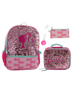 Set de Mochila de 4 Piezas Barbie Rosa 40.64 cm con Almuerzo