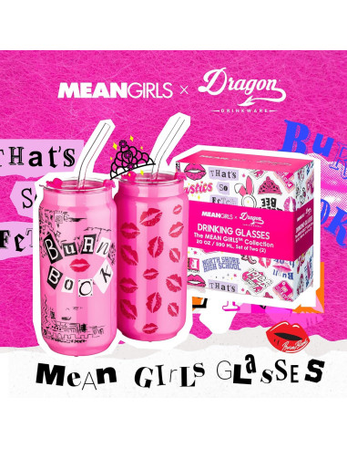 Vasos de Cristal Dragon Glassware Mean Girls 20 oz Set 2