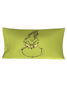 Funda de Almohada King Grinch Franco 100% Satén Verde