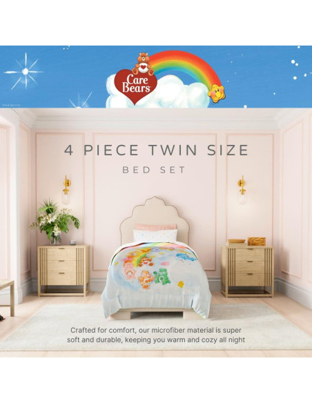 Juego de Cama Franco Care Bears 4 Piezas Individual Juego de Cama Franco Care Bears 4 Piezas Individual