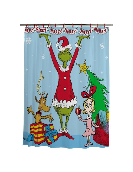 Cortina de Ducha Franco El Grinch 72x72cm 13 Piezas Cortina de Ducha Franco El Grinch 72x72cm 13 Piezas