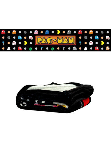 Manta de Peluche Pac-Man Franco 116x152 cm Suave y Retro