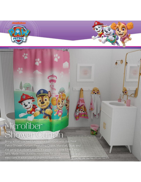 Cortina de Ducha Franco Paw Patrol Skye 72x72 Microfibra Cortina de Ducha Franco Paw Patrol Skye 72x72 Microfibra