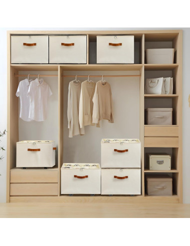 Organizador de Zapatos Foyego 2 Paquetes Beige Apilable 32 Pares