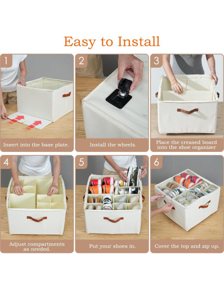 Organizador de Zapatos Foyego 2 Paquetes Beige Apilable 32 Pares Organizador de Zapatos Foyego 2 Paquetes Beige Apilable 32 Pares