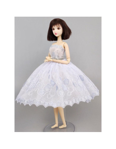 Vestido de Ballet para Muñeca HWKJ Tutu 3 Capas Azul Claro