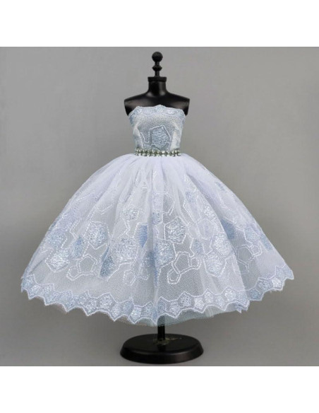 Vestido de Ballet para Muñeca HWKJ Tutu 3 Capas Azul Claro Vestido de Ballet para Muñeca HWKJ Tutu 3 Capas Azul Claro