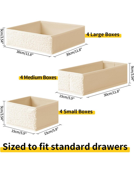 Organizador de Cajones Easortm 12 Piezas Beige Plegable Organizador de Cajones Easortm 12 Piezas Beige Plegable