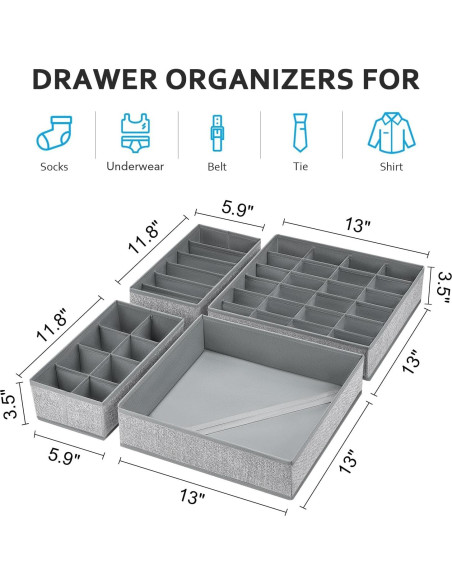 Organizador Plegable Easortm 12 Divisores para Ropa Interior Organizador Plegable Easortm 12 Divisores para Ropa Interior
