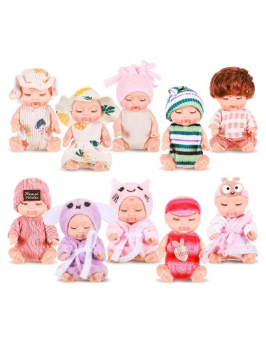 Hanaive 10 Pcs Muñecas Bebé Realistas 11 cm con Ropa