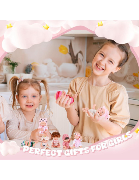 Hanaive 10 Pcs Muñecas Bebé Realistas 11 cm con Ropa Hanaive 10 Pcs Muñecas Bebé Realistas 11 cm con Ropa