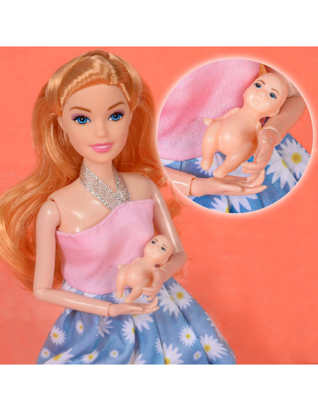 Paquete de 3 muñecas embarazadas Dollbie 29 cm intercambiables Paquete de 3 muñecas embarazadas Dollbie 29 cm intercambiables