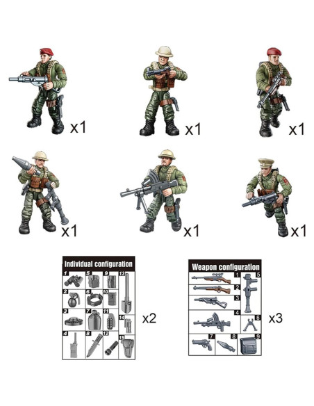 Set 6 Figuras de Acción Soldados Británicos MEIEST Set 6 Figuras de Acción Soldados Británicos MEIEST