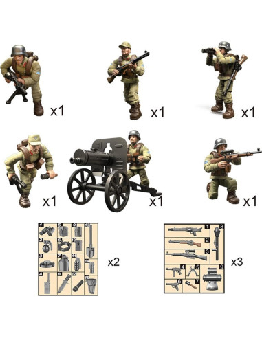 Set 6 Figuras de Soldados de Acción MEIEST con Accesorios