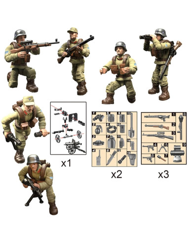 Set 6 Figuras de Soldados de Acción MEIEST con Accesorios