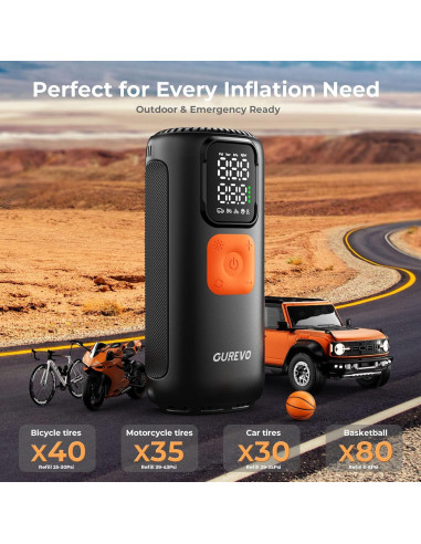 Compresor de Aire Portátil Gurevo GU220 160 PSI 40 LPM