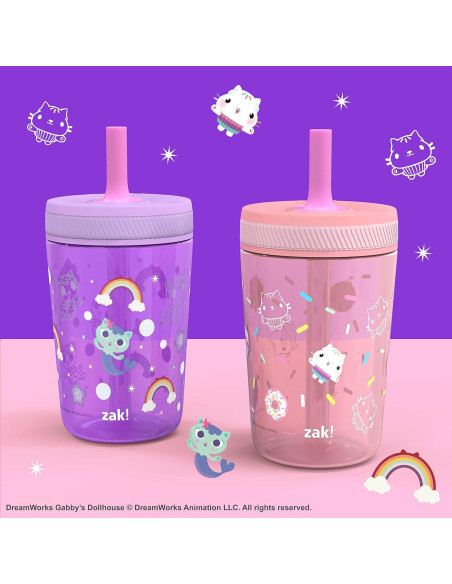 Tazas para Niños Zak Designs Cakey Cat 2 Piezas 443ml Tazas para Niños Zak Designs Cakey Cat 2 Piezas 443ml