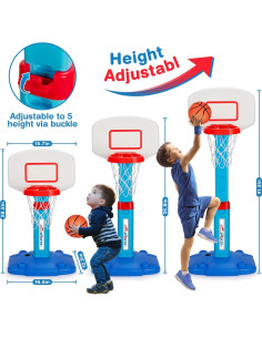 Aro de Baloncesto Mini LACCHOUFEE Ajustable para Niños - Azul 2