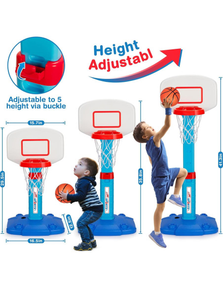 Aro de Baloncesto Mini LACCHOUFEE Ajustable para Niños - Azul Aro de Baloncesto Mini LACCHOUFEE Ajustable para Niños - Azul