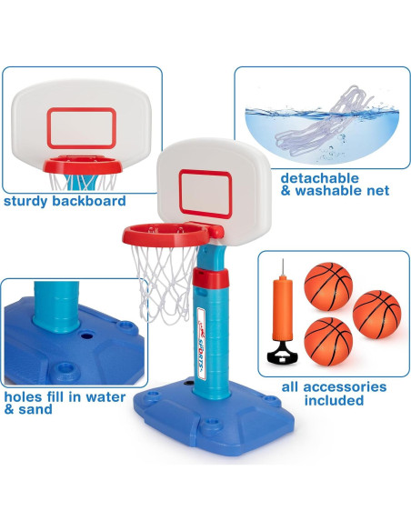Aro de Baloncesto Mini LACCHOUFEE Ajustable para Niños - Azul Aro de Baloncesto Mini LACCHOUFEE Ajustable para Niños - Azul
