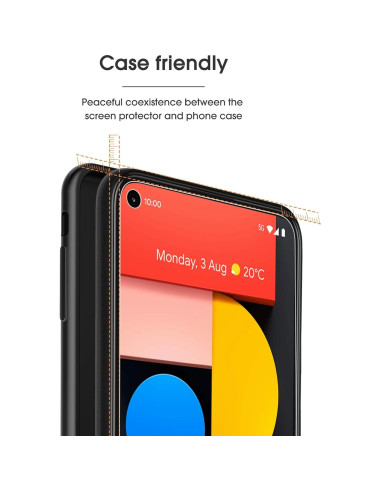 Protector de Pantalla OMOTON para Google Pixel 5 - Vidrio Templado 4-Pack