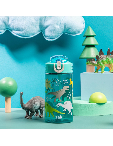 Botella de Agua Zak Designs 16oz Dinosaurio a Prueba de Fugas Botella de Agua Zak Designs 16oz Dinosaurio a Prueba de Fugas