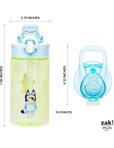 Botella de Agua Kids Zak Designs Bluey 480ml a Prueba de Fugas