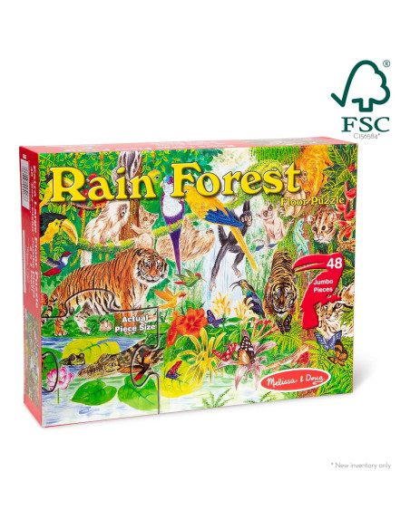 Rompecabezas de Suelo Selva Tropical Melissa & Doug 48 Piezas Rompecabezas de Suelo Selva Tropical Melissa & Doug 48 Piezas