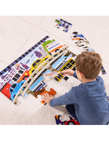 Rompecabezas de Suelo Jumbo Melissa & Doug Tráfico Atasco