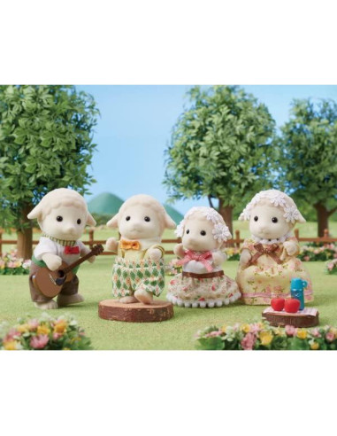 Familia de Ovejas Calico Critters - 4 Figuras Coleccionables