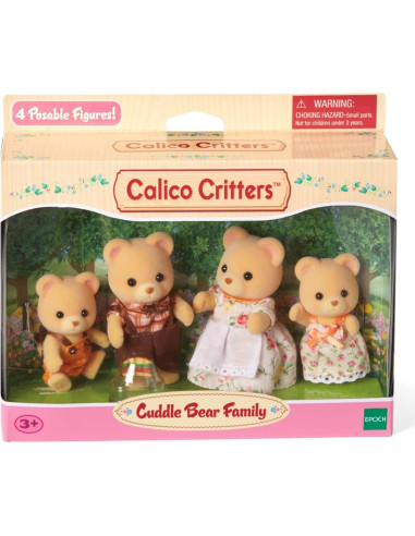 Familia Cuddle Bear Calico Critters 4 Figuras Juguetes