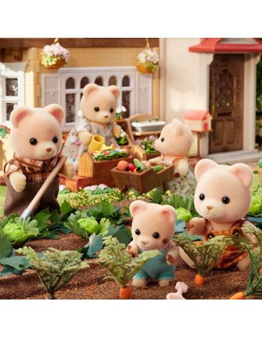 Familia Cuddle Bear Calico Critters - Muñecas 4 Piezas