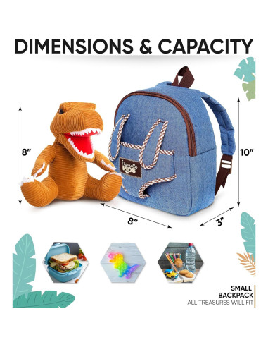 Mochila Dinosaurio Naturally KIDS 25,4x20,3x7,6 cm