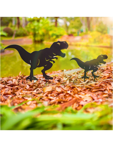Estacas de Jardín SRDJXY Dinosaurio Metal Negro Decorativas Estacas de Jardín SRDJXY Dinosaurio Metal Negro Decorativas
