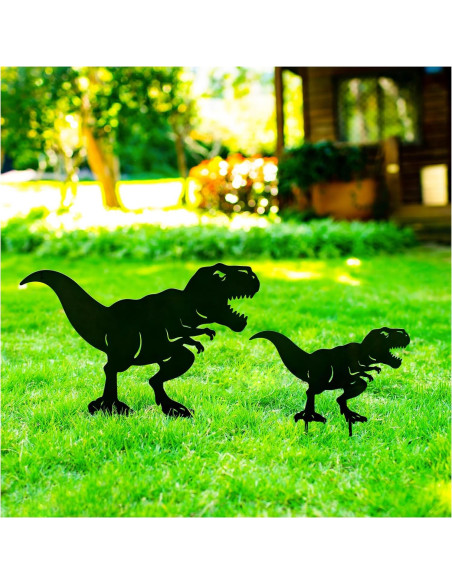 Estacas de Jardín SRDJXY Dinosaurio Metal Negro Decorativas Estacas de Jardín SRDJXY Dinosaurio Metal Negro Decorativas
