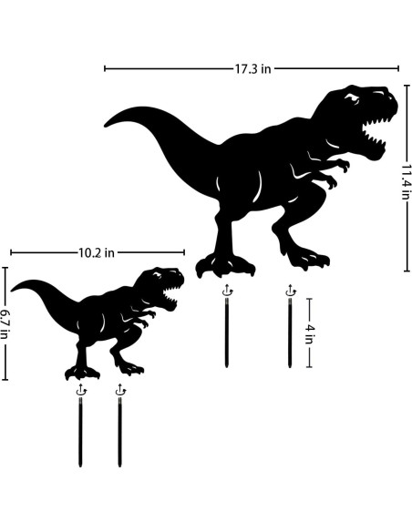Estacas de Jardín SRDJXY Dinosaurio Metal Negro Decorativas Estacas de Jardín SRDJXY Dinosaurio Metal Negro Decorativas