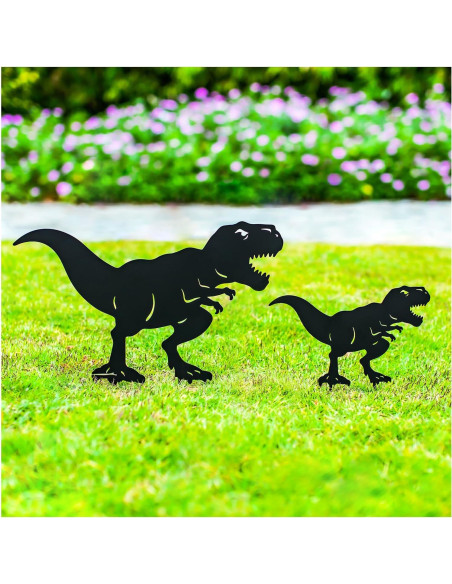 Estacas de Jardín SRDJXY Dinosaurio Metal Negro Decorativas Estacas de Jardín SRDJXY Dinosaurio Metal Negro Decorativas