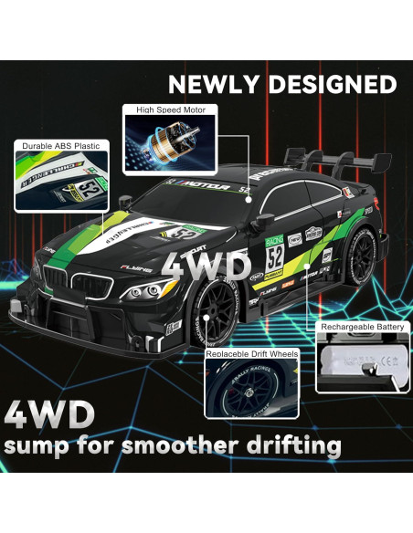 Coche RC Drift 1/16 Shantou 20KM/H 4WD LED para Niños Coche RC Drift 1/16 Shantou 20KM/H 4WD LED para Niños