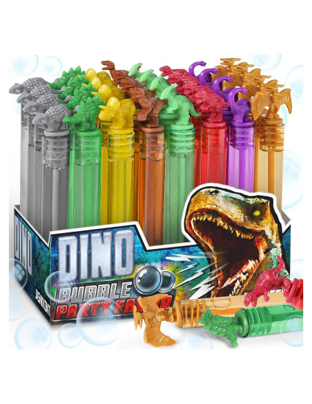 Varitas de Burbujas de Dinosaurio MAPIXO - Paquete de 32 Mini Juguetes Varitas de Burbujas de Dinosaurio MAPIXO - Paquete de 32 Mini Juguetes