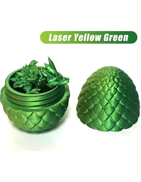 Huevo Sorpresa Dragón 3D YTRXYLKL Amarillo y Verde Huevo Sorpresa Dragón 3D YTRXYLKL Amarillo y Verde