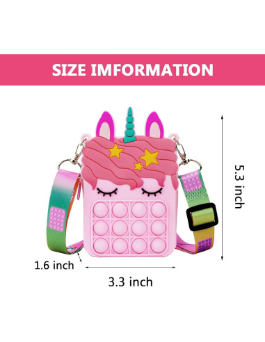 Juguete Fidget Pop Unicornio Rosa Civan - Bolsa 3 en 1