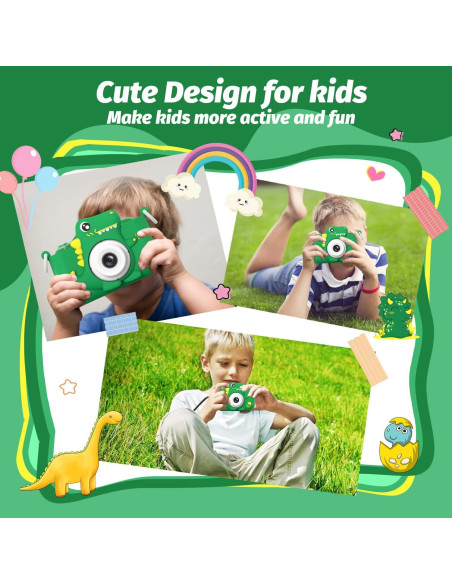 Cámara Digital para Niños HOOMOON Dinosaurio 1080P Verde Cámara Digital para Niños HOOMOON Dinosaurio 1080P Verde
