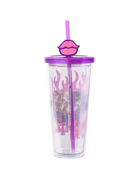 Vaso Frío Silver Buffalo Bratz 710 ml con Tapa y Popote Vaso Frío Silver Buffalo Bratz 710 ml con Tapa y Popote